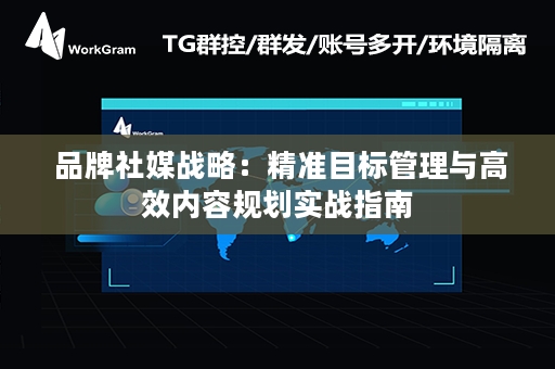  品牌社媒战略：精准目标管理与高效内容规划实战指南