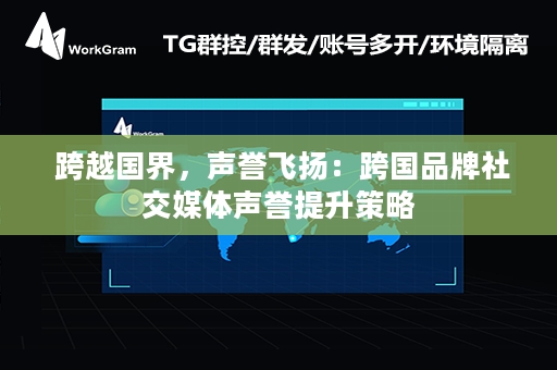  跨越国界，声誉飞扬：跨国品牌社交媒体声誉提升策略