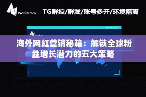  海外网红营销秘籍：解锁全球粉丝增长潜力的五大策略