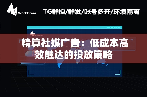  精算社媒广告：低成本高效触达的投放策略