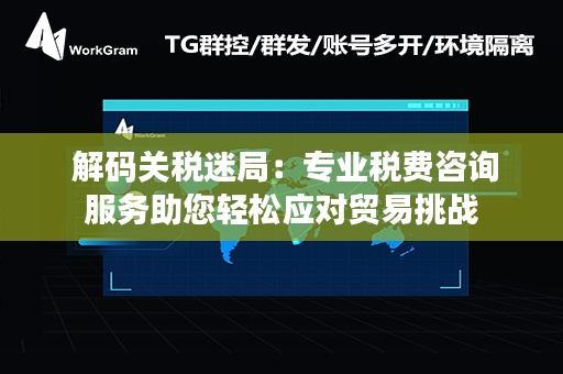  解码关税迷局：专业税费咨询服务助您轻松应对贸易挑战