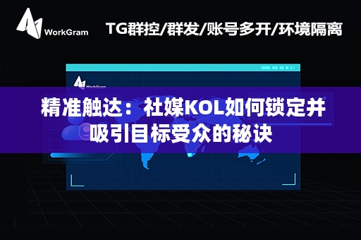  精准触达：社媒KOL如何锁定并吸引目标受众的秘诀