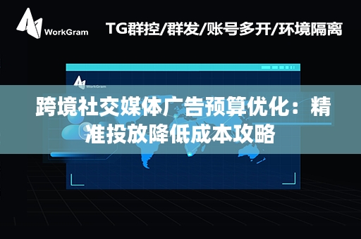  跨境社交媒体广告预算优化：精准投放降低成本攻略