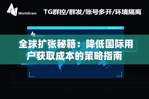  全球扩张秘籍：降低国际用户获取成本的策略指南