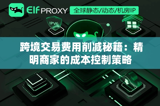  跨境交易费用削减秘籍：精明商家的成本控制策略