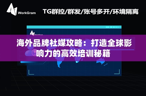  海外品牌社媒攻略：打造全球影响力的高效培训秘籍