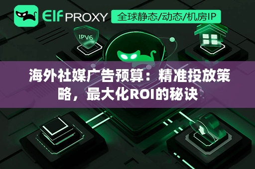  海外社媒广告预算：精准投放策略，最大化ROI的秘诀