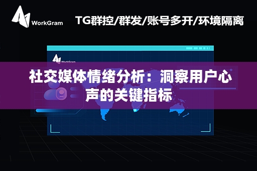  社交媒体情绪分析：洞察用户心声的关键指标