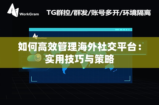 如何高效管理海外社交平台：实用技巧与策略