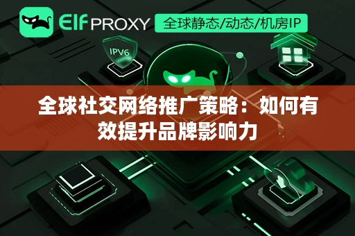 全球社交网络推广策略：如何有效提升品牌影响力