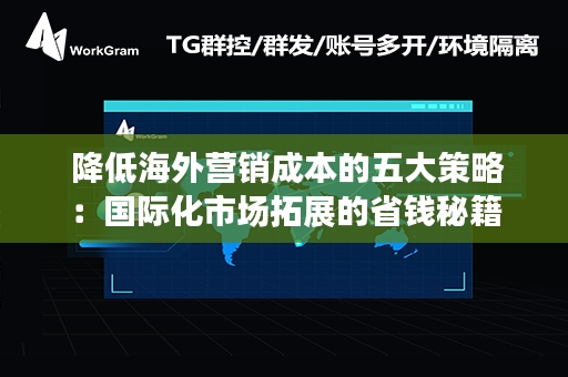  降低海外营销成本的五大策略：国际化市场拓展的省钱秘籍