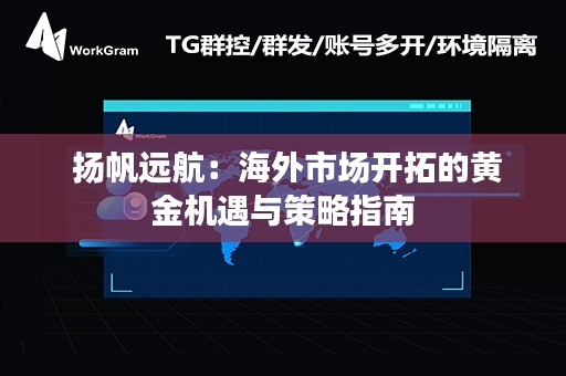  扬帆远航：海外市场开拓的黄金机遇与策略指南