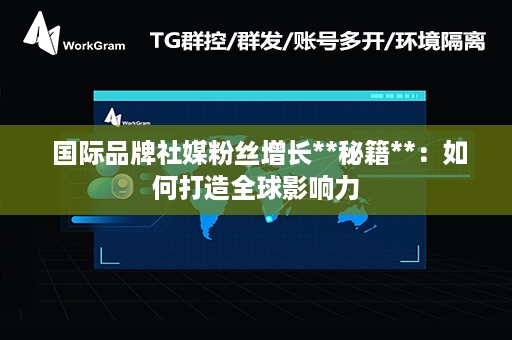  国际品牌社媒粉丝增长**秘籍**：如何打造全球影响力